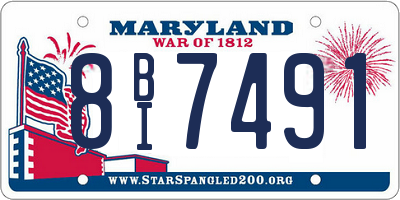 MD license plate 8BI7491