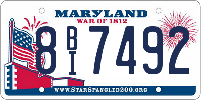 MD license plate 8BI7492