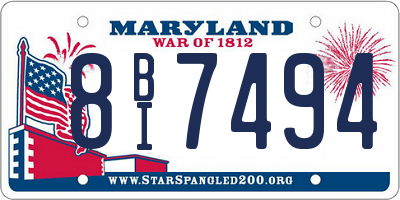 MD license plate 8BI7494