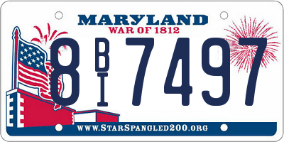 MD license plate 8BI7497