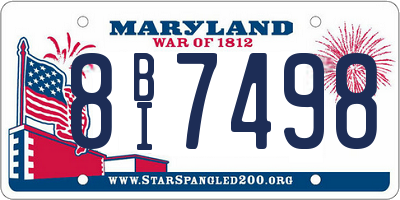 MD license plate 8BI7498