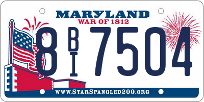 MD license plate 8BI7504