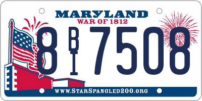 MD license plate 8BI7508