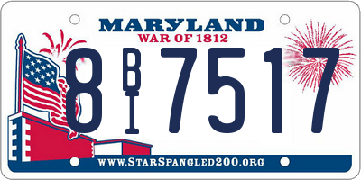 MD license plate 8BI7517