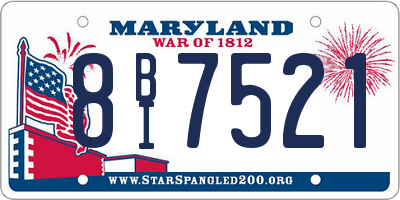 MD license plate 8BI7521