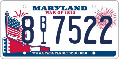 MD license plate 8BI7522