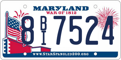MD license plate 8BI7524