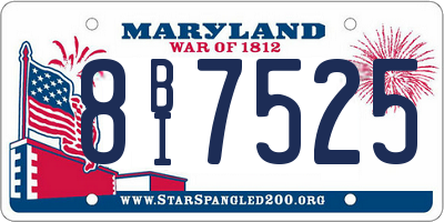 MD license plate 8BI7525