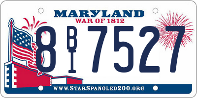 MD license plate 8BI7527