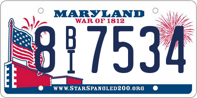 MD license plate 8BI7534