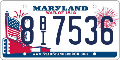 MD license plate 8BI7536