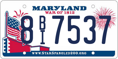 MD license plate 8BI7537