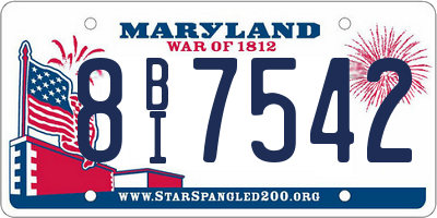MD license plate 8BI7542