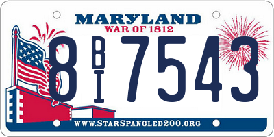 MD license plate 8BI7543