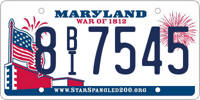MD license plate 8BI7545