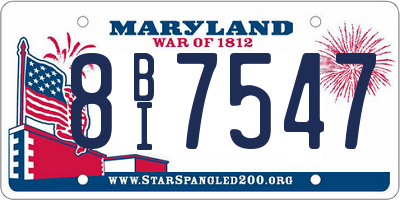 MD license plate 8BI7547