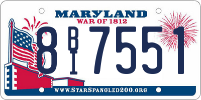 MD license plate 8BI7551