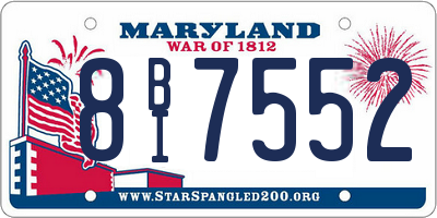MD license plate 8BI7552