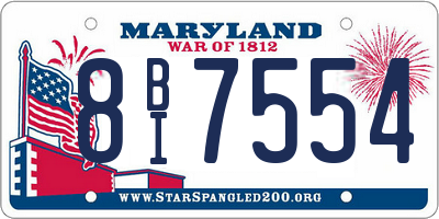 MD license plate 8BI7554