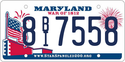 MD license plate 8BI7558