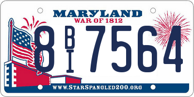MD license plate 8BI7564