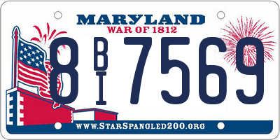 MD license plate 8BI7569