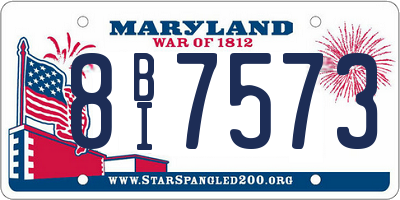 MD license plate 8BI7573