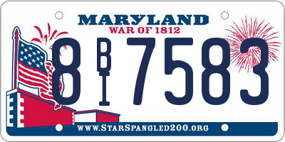 MD license plate 8BI7583