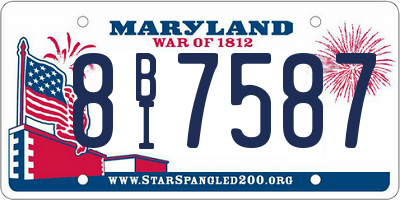 MD license plate 8BI7587