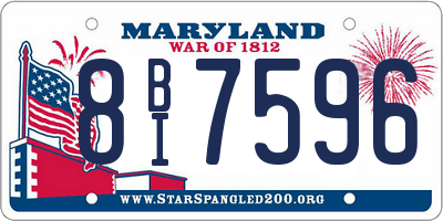 MD license plate 8BI7596