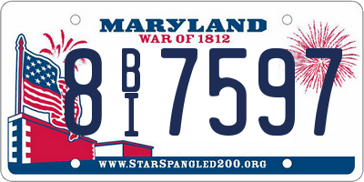 MD license plate 8BI7597
