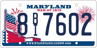 MD license plate 8BI7602