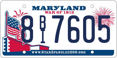 MD license plate 8BI7605