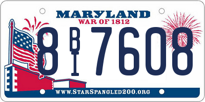 MD license plate 8BI7608