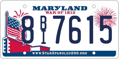 MD license plate 8BI7615