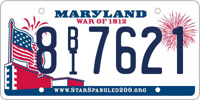 MD license plate 8BI7621