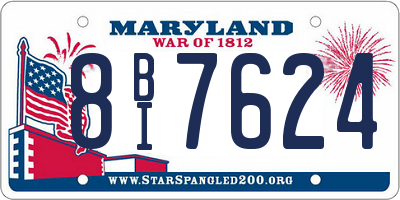 MD license plate 8BI7624
