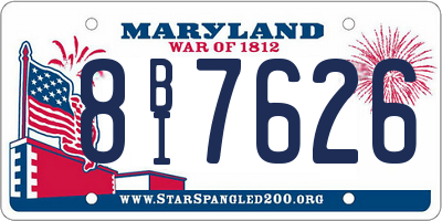 MD license plate 8BI7626