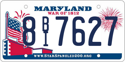 MD license plate 8BI7627