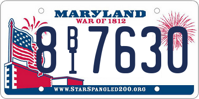 MD license plate 8BI7630