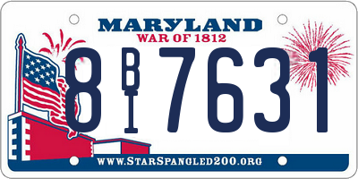 MD license plate 8BI7631