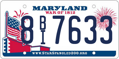 MD license plate 8BI7633