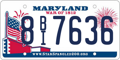 MD license plate 8BI7636