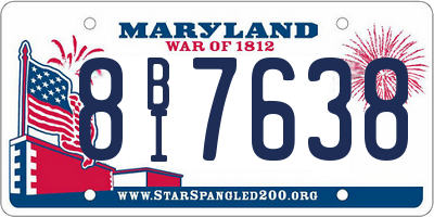 MD license plate 8BI7638
