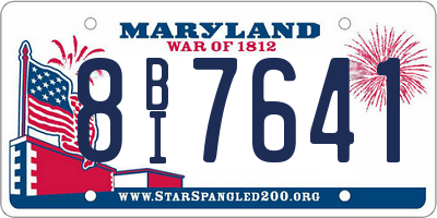 MD license plate 8BI7641