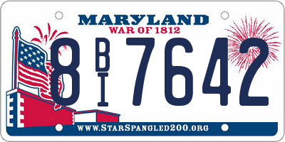 MD license plate 8BI7642