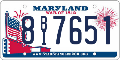 MD license plate 8BI7651