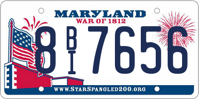MD license plate 8BI7656