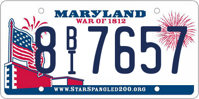 MD license plate 8BI7657