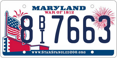 MD license plate 8BI7663